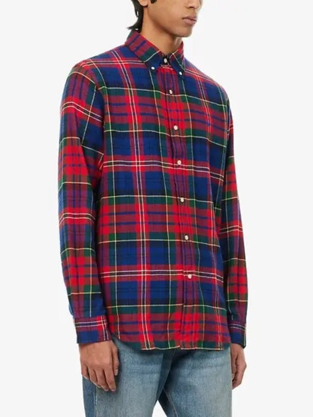Polo by Ralph Lauren 100% Cotton Red, Blue & Green Plaid Button-Down Shirt